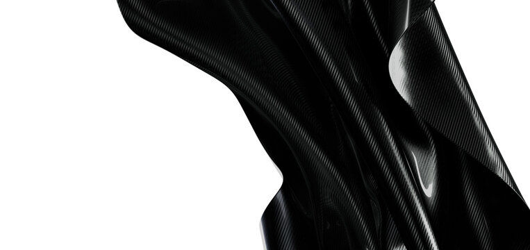 High-quality, abstract image of woven carbon fiber on a white background, perfect for design and tec