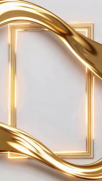 Golden Ribbon Frames Dancing Across Elegant Backdrop.