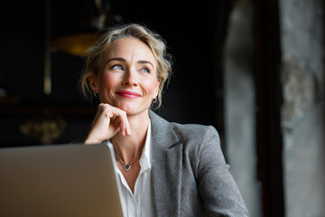 Happy Female Business Woman Working Manager At Work Confident 