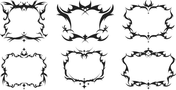 Shiny silver metallic frames for fantasy game character portraits vector