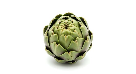 Fototapeta premium Fresh Green Artichoke on White Background.