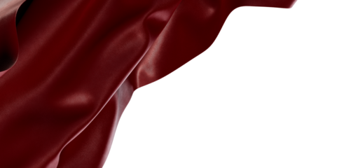 Abstract shot of burgundy fabric texture with detailed pattern and soft folds against white background. Perfect for eleg