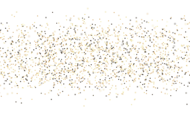 Sparkling gold glitter bokeh effect on a clean white backdrop, perfect for festive designs and elegant themes. Ideal for