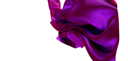 Abstract and elegant image of flowing purple fabric with deep shadows and textures, perfect for backgrounds and designs.