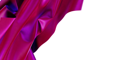 Elegant abstract background with flowing pink fabric and ample white space for design, perfect for visual projects.