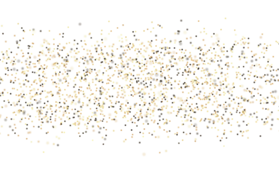 Elegant gold glitter confetti on white background, perfect for celebrations, party designs, and glamorous presentations.