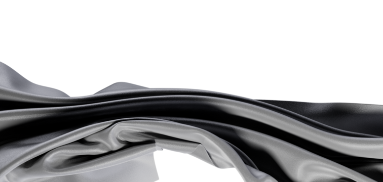 Abstract image of flowing, textured gray fabric with artistic wave pattern on white background. Perfect for design proje - Powered by Adobe