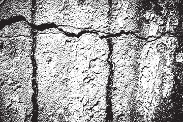 High-Contrast Grunge Texture of Cracked Concrete Surface