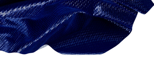 Textured blue fabric abstract background. Elegant wavy surface and bright reflections create a sense of movement. Ideal