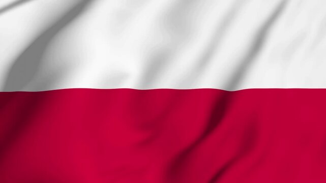 Waving flag of Poland with its beautiful white and red combination. 