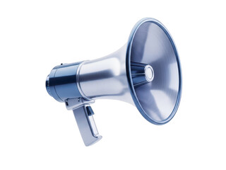 A silver megaphone on a transparent background isolated on transparent background