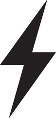 Black Lightning Bolt Charge Isolated Vector Icon Illustration