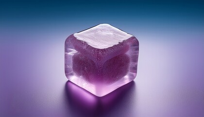 Obraz premium crystalline sugar plum cube sweet candy confectionery delight translucent gem on plain backdrop