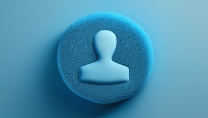 blue sponge circle profile symbol social profile clean surface artistic style creative design