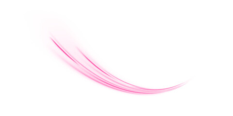 Futuristic pink neon speed lines move along highway traffic routes. Laser light trails, wave motion, and glowing energy swirl dominate the scene. Vector illustration PNG. © MEDUZA