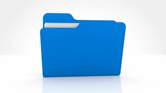 Blue file folder on white background