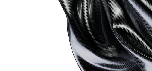 Naklejka premium Abstract carbon fiber texture with high gloss and reflection. Perfect for technology, automotive, and modern design back
