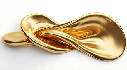 Isometric fluid golden sculpture gold abstract metallic reflective smooth isometric fluid modern