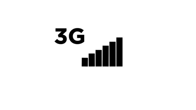 3G network icon animation computer and smartphone internet sign symbol on white background.