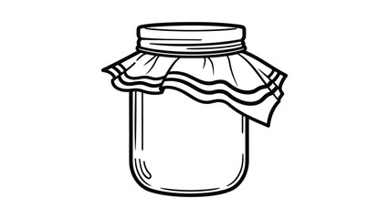 Jar with fabric cover line art