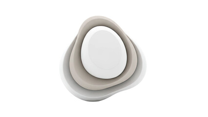 Abstract stacked organic shapes in neutral tones