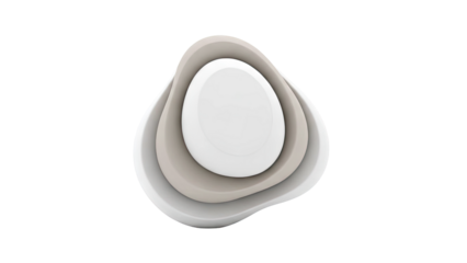 Abstract stacked organic shapes in neutral tones