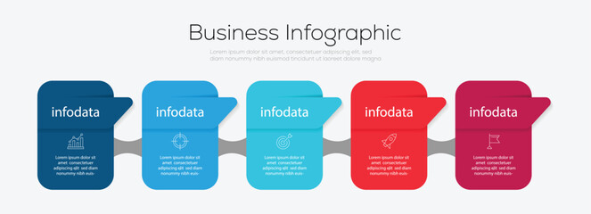 Presentation business infographic template vector. Can be used for process diagram, presentations, workflow layout, banner, flow chart, info graph. 