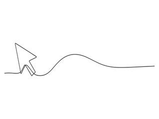 Obraz premium A stylized computer mouse cursor with a wavy line trail on a white background