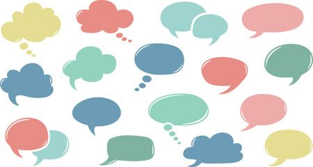 Obraz premium Colorful speech bubbles on white background