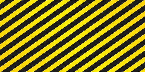 Yellow and black striped lines seamless pattern or texture. Under construction and safety background.