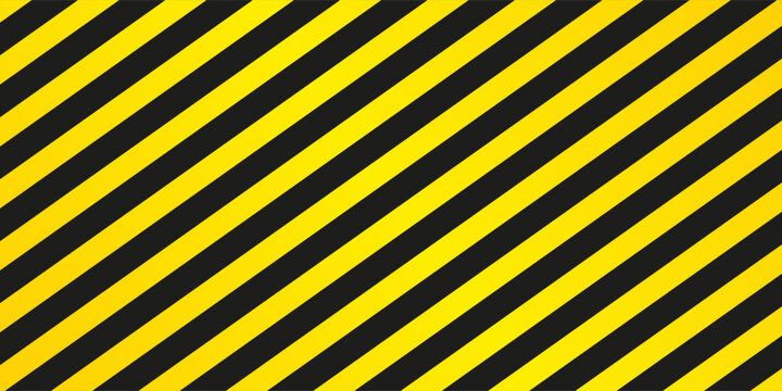 Yellow and black striped lines seamless pattern or texture. Under construction and safety background.