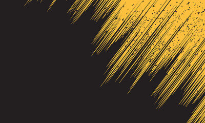 Abstract background illustration with grunge style brush strokes in yellow and black