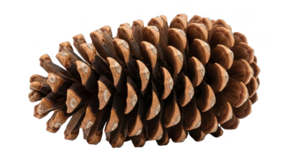 Large brown pine cone isolated on transparent background