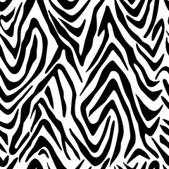 Fototapeta premium Abstract Animal Skin Seamless Pattern in Black and White