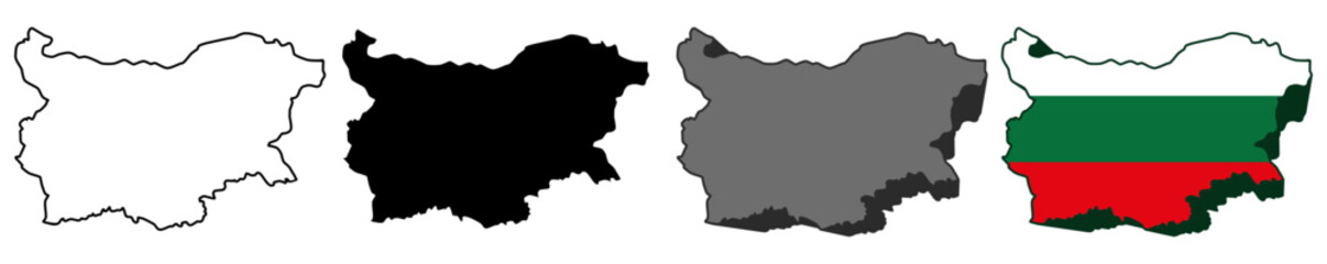 set collections hugary flag in map icon. Detailed Libya map silhouette. 3D Maps hugary symbol design template vector illustration