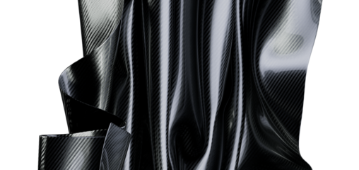 Close up of black carbon fiber fabric with glossy finish and beautiful light reflections. Perfect for backgrounds or tex