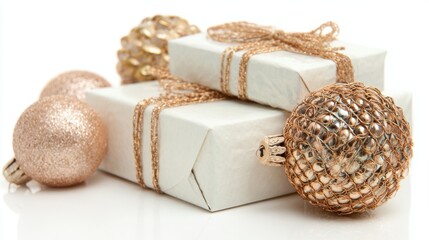 Wrapped gifts with decorations for a festive occasion