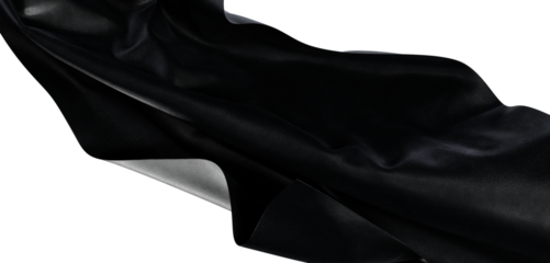 Abstract image of a flowing black fabric with texture and shadows. Perfect for fashion, design, and background needs.