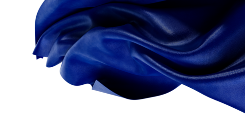 Close up shot of flowing blue fabric. Texture, silk material background design for artwork or graphic designs. Elegant,