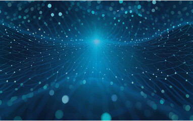 A vibrant abstract blue space background features a bright star burst and glowing energy patterns with shiny laser lights for a magic technology wallpaper illustration © KHADIZA