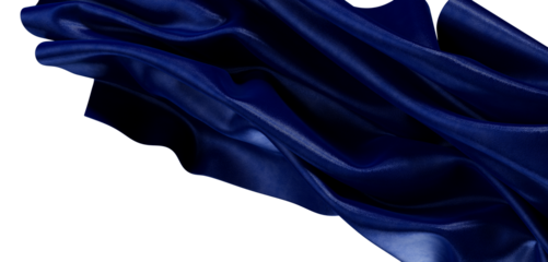 Sophisticated navy blue fabric flowing, with soft folds and shadows, perfect for artistic and elegant backgrounds. Excel
