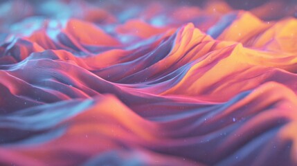 Obraz premium Colorful landscape shows soft waves under bright light during evening