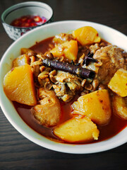 Massaman chicken curry, a popular Thai curry.