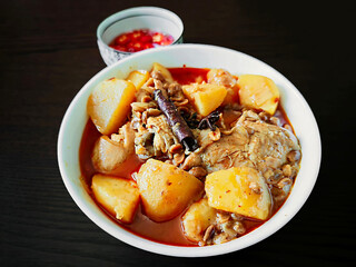 Massaman chicken curry, a popular Thai curry.