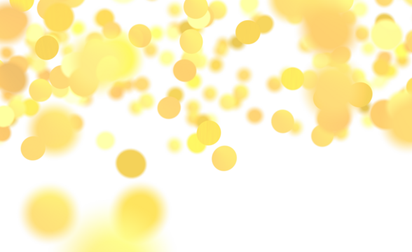 Dreamy and artistic yellow bokeh circles on white. Ideal for backgrounds, invitations, and design elements. Adds a touch - Powered by Adobe