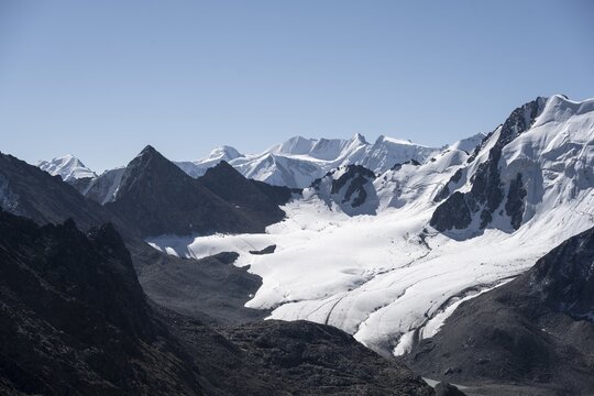 Tien Shan high mountains, 4000 metres with glacier, Ak-Su, Kyrgyzstan