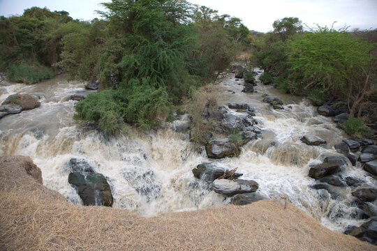 Ethiopia's Blue Nile Falls on a cloudy winter day