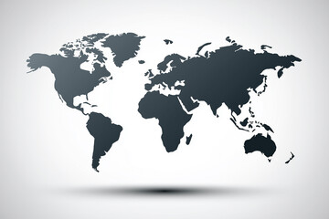 Naklejka premium Silhouette world map on gradient background with global connectivity theme