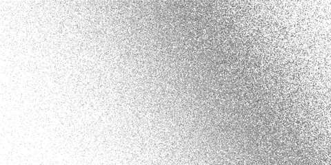 Dotted grain gradient texture. Black stippled noise background. Rough grunge sand dots backdrop. Gritty distressed speckles and particles overlay for poster, banner. Abstract grit wallpaper. Vector