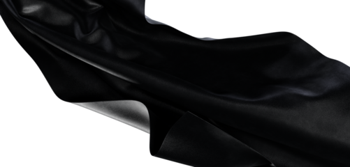 Black textile fabric detail, elegant and smooth. Perfect for backgrounds and artistic projects. Modern graphic elements.